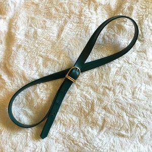 Forest Dark Green Faux Leather Belt Gold Tone Buckle  Dark Academia